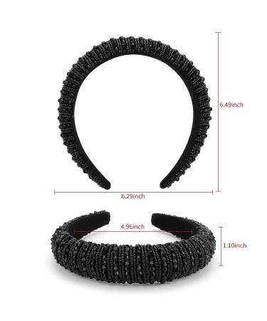 Ondder Rhinestone Headband for Women - Crystal Beaded Padded Hairband - Buy Online on SooperMarket.com