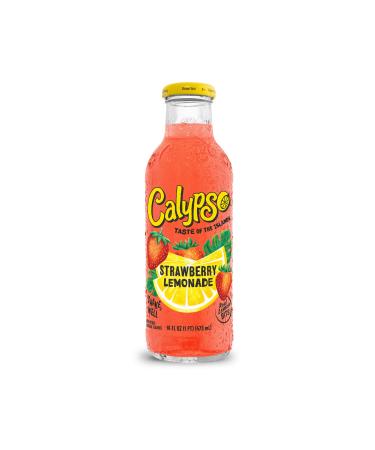Calypso Lemonades | Made with Real Fruit and Natural Flavors | Strawberry Lemonade, 16 Fl Oz (Pack of 12)