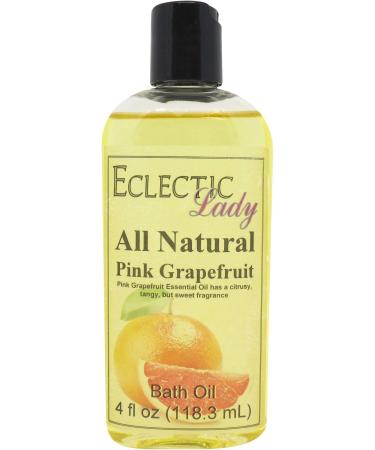 Pink Grapefruit Bath Oil by Eclectic Lady - Scented Bath Oil - Relaxing & Moisturizing Bathing Oil - Fragrance Body Oil For Dry & Rough Sensitive Skin - Body Daily Nourishing Shower Oil (4 oz) 4 Ounce