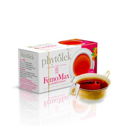 KUKER FemoMax Tea - Women's Health Herbal Tea For Fertility Hormone Balance Detox - Mint Leaf Calendula Flower Tarta Flower Turmeric Root Yarrow Flower Liquorice Tea - 30g 20 Tea Bags