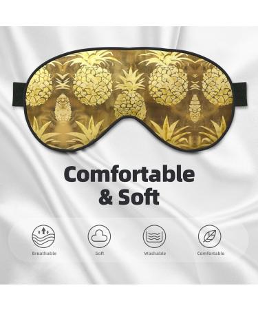 SSIMOO Gold Pineapple Eye Mask - Soft Breathable Sleep Patch for Women | Perfect for Travel & Relaxation - Buy Online on SooperMarket.com