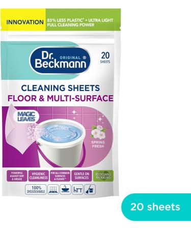 Dr. Beckmann Floor & Multi-Surface Cleaning Sheets |Powerful against dirt & grease | Fast Drying | Gentle on Surface | Spring Fresh | 20 sheets - Buy Online on SooperMarket.com
