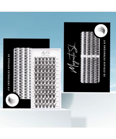 120PCS D Curl Reusable 3D Cluster Eyelashes Extension Kit with Applicator - DIY Mix 10-16MM-DM17 - Buy Online on SooperMarket.com