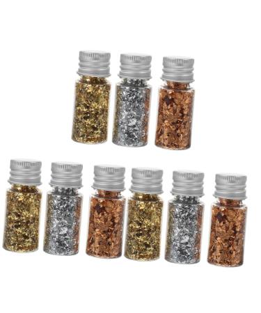 STOBOK 3 Sets Gold Foil Nail Flakes for Nail Decor Foil Flakes Nail Art Nails Flakes for Decor DIY Flakes for Nails Foil Flakes for Nail Decoration Nail Flakes for Nail Art Nail Foil