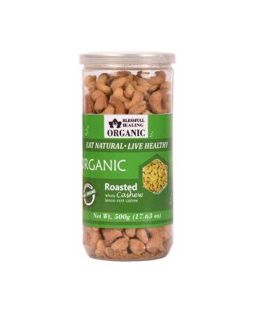Blessfull Healing Organic Natural Vegan Lemon Mint Roasted Whole Cashew Nuts Crunchy Kaju 500 Gram