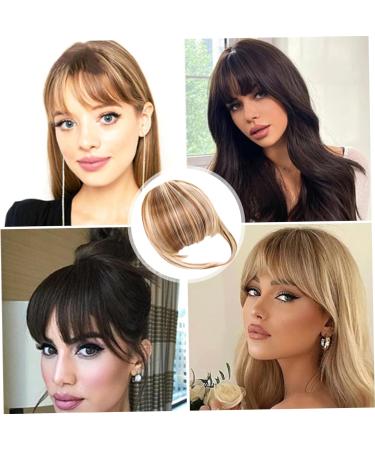 Fake Bangs Clip in Fringe High Temperature Fiber Clip in Bangs with Temple Hair Breathable Natural Look Fake Flat Bangs Front Face Fake Fringe for Women Girl (A) style1 - Buy Online on SooperMarket.com