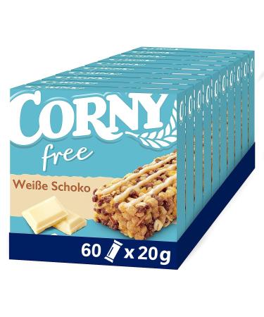 Corny Free cereal bars with white chocolate no added sugar 67 kcal per bar 10x120g White Chocolate