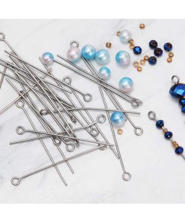 300 Pcs 1.6 304 Stainless Steel Open Eye Headpins for Jewelry Making - Silver Finish - Buy Online on SooperMarket.com