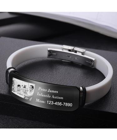 Skartam Personalized Medical Alert Bracelets | Custom Silicone ID Wristband for Men, Women & Kids | Engraved Picture Logo & Text | Sport Emergency Bracelet - Buy Online on SooperMarket.com