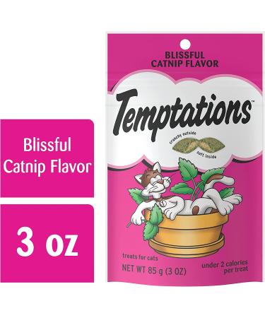 TEMPTATIONS Classic Crunchy and Soft Cat Treats Blissful Catnip - Multiple Sizes - 3oz (12 Pack) - Buy Online on SooperMarket.com