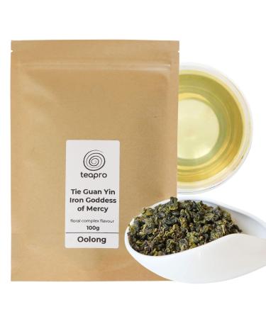 Teapro Premium Tie Guan Yin Oolong | Iron Goddess of Mercy Oolong Loose Leaf Tea | Tieguanyin Tea Iron Goddess Tea Ti Kuan Yin Tea Ti Guan Yin (100g)