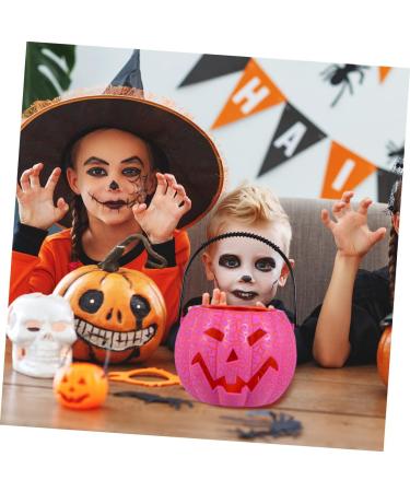 HOMSFOU 3 Pcs Glowing Crackle Purple Pumpkin Fall Pumpkin Decor Halloween Party Decorations Fall Centerpieces Trick or Treat Candy Buckets Halloween Paper Lantern Accessories Rural Plastic - Buy Online on SooperMarket.com