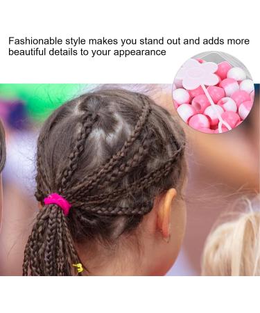 74 Pcs Round Hair Beads DIY Braid Hair Beads Braids for Girls(Pink) - Buy Online on SooperMarket.com