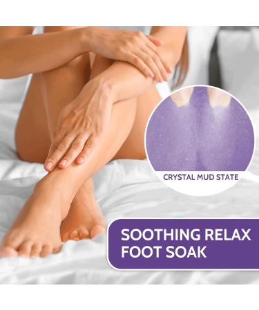 Foot Soak for Foot Spa Lavender 4PCs Foot Pack with Foot Soak Foot Scrub Foot Mask Foot Lotion Foot Care Jelly Pedicure Packs Foot Spa Soak for Dry Hard Rough skin Eliminate Fatigue (Lavender) - Buy Online on SooperMarket.com