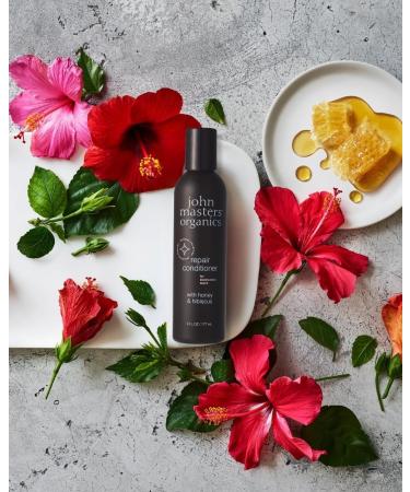 John Masters Organics Honey & Hibiscus Conditioner 177ml - Natural Hydrating Hair Care for All Hair Types - International Shipping Available - Buy Online on SooperMarket.com