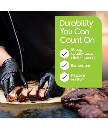 Inspire Black Nitrile Gloves - Original Quality Disposable Latex-Free Thick Medical & Cooking Gloves - Large Size | Best International Shipping - Buy Online on SooperMarket.com