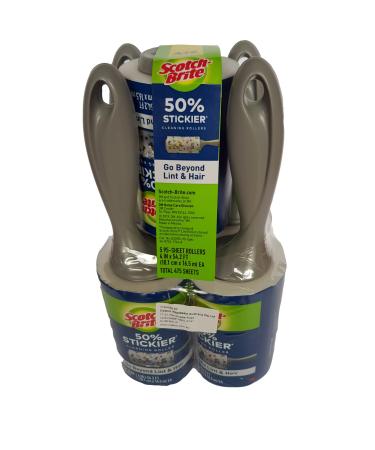 Scotch Brite 3M Lint Roller 50 % Sticker, 95 Sheets (Pack of 5), 475 Count