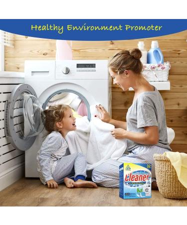 HIWILL Washing Machine Cleaner Tablets - 32 Deep Cleaning Effervescent Tabs | Triple Decontamination & Natural Formula | For All Machines Including HE | Eliminate Stinky Grimy Washer - Buy Online on SooperMarket.com