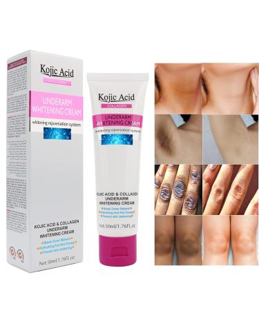 Kojic Acid Skin Whitening Cream for Intimate Areas | Dark Spot Corrector & Bleaching Cream for Body Underarms Knees Elbows | 1.7oz Collagen Milk Formula - Buy Online on SooperMarket.com