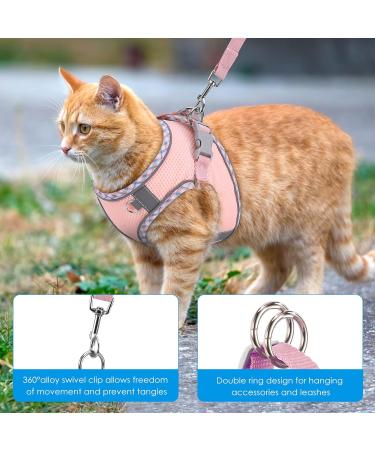 Brifit Cat Harness and Lead Set | Soft Mesh Adjustable Reflective Vest for Small Cats | Escape-Proof Kitten Harness with Leash | Pink XXS - Buy Online on SooperMarket.com