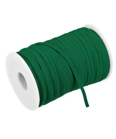 MECCANIXITY Flat Elastic Cord for Sewing 1/8 inch 3mm 109 Yards Knit Heavy Stretch Strap Cord Spool for Crafts DIY Dark Green