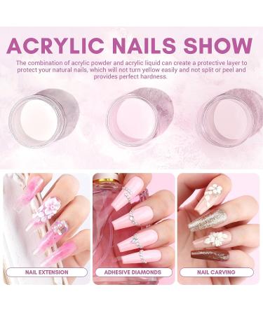 Saviland Acrylic Nail Kit with 3 Colors Powder & Liquid Set - Non-acid PH Bond, Top Gel, False Nails, Glue, and Forms - Complete Starter Kit for DIY Home Nail Art - Buy Online on SooperMarket.com