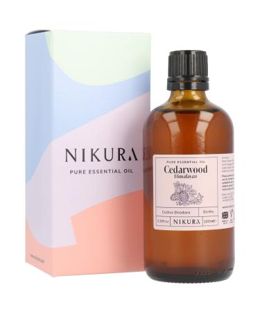 Nikura Cedarwood (Himalayan) Essential Oil | Moth Repellent Pests Study Focus Acne | Essential Oils for Diffusers for Home Aromatherapy Candle Making Soap | Pure & Natural | 100ml | UK Made 100 ml (Pack of 1)