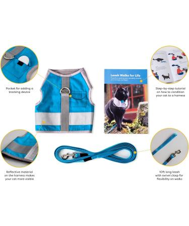 CAT SCHOOL Cat Harness and Leash Set for Outdoor Walks Training and Travel - Secure Soft Comfortable Cat Vest Harness with 10' Long Cat Leash - Easy to Use with Step-by-Step Instructions S/M - Buy Online on SooperMarket.com