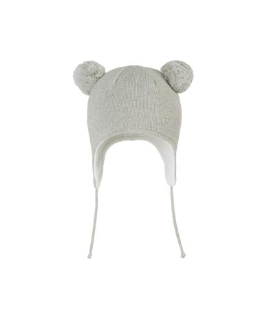 LANGZHEN Toddler Kids Infant Winter Hat Earflap Knit Warm Cap Fleece Lined Beanie for Baby Boys Girls 6-12 Months Classic -Grey