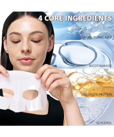 Collagen Face Mask Overnight Face Mask Set - Korean Skincare Collagen Mask Sheet Mask - Fights Wrinkles Glow & Rejuvenating Skin Face Masks Skincare Anti Aging Face Mask (4) - Buy Online on SooperMarket.com