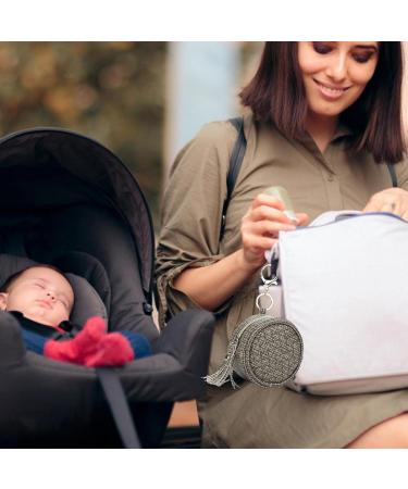 Bexdug PU Leather Pacifier Cover with Clip | Diaper Bag Binky Holder for Boys & Girls | Dark Brown Zipper Pouch for Young Kids - Buy Online on SooperMarket.com