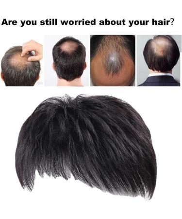 Natural Black Men's Hair Piece - Thin Skin Toupee for Male Receding Hairline (13cmx14cm) - Buy Online on SooperMarket.com