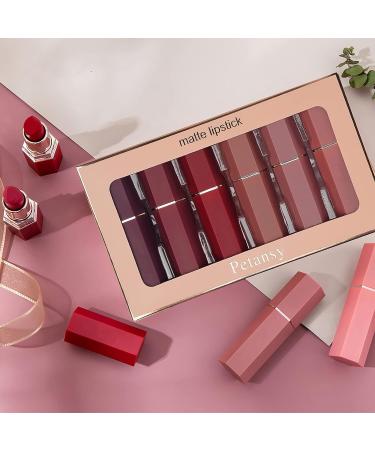 6-Piece Nude Matte Lipstick Set - Long Lasting, Waterproof, Moisturizing Makeup Gift - Buy Online on SooperMarket.com