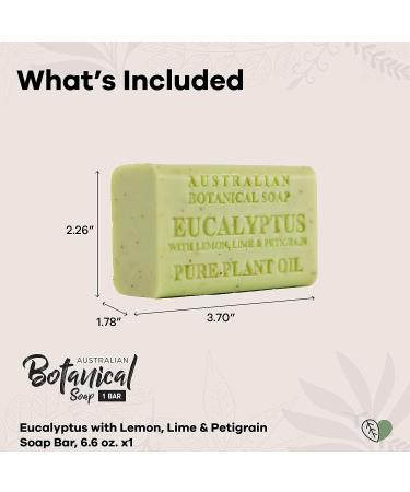 Australian Botanical Soap Eucalyptus, Lemon, Lime, and Petitgrain 6.6 oz | Natural Ingredients | Shea Butter Infused | All Skin Types - Buy Online on SooperMarket.com