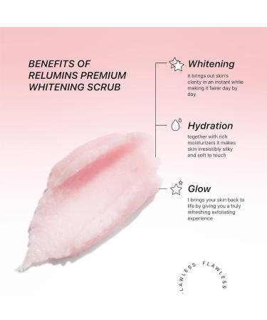 Relumins Premium Brightening Scrub - Intense Exfoliant with Glutathione Arbutin Rosehip & Kojic Acid for Radiant Skin - 400ml International Shipping - Buy Online on SooperMarket.com