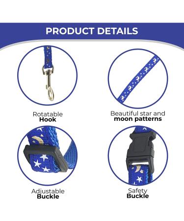 Cat Harness with Leash 3-Pack - Stars Moon Paw Heart Design - Escape Proof - for Walking Small Medium Large Cats - Black Red Blue - Adjustable & Safe - Set of 3 - Buy Online on SooperMarket.com