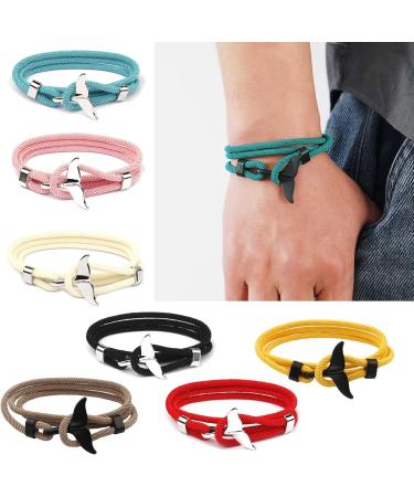 Shop OralGos Multilayer Milan Viking Bracelet & Whale Tail Bracelet for Men | Beach Jewelry in Blue - International Shipping Available - Buy Online on SooperMarket.com