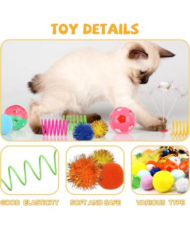 QUOZUO Cat Toys Kitten Toys Assortments 32 Packs Interactive Cat Toy Variety Pack for Kitty Cat Wand toy Cat Crinkle Balls with Bells Cat Spring Toy Catnip Toys for Indoor Cats Kittens - Buy Online on SooperMarket.com