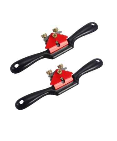 Anndason 2 Pcs Adjustable SpokeShave with Flat Base and Metal Blade Wood Working Wood Craft Hand Tool Style 1