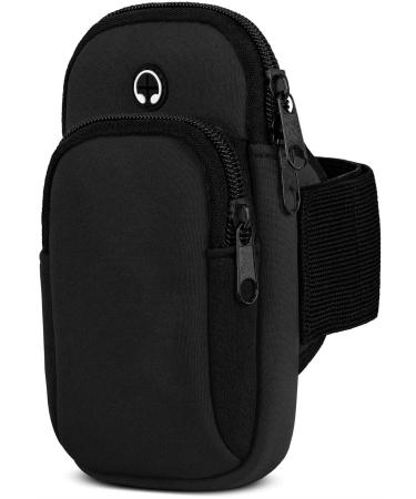 Moex cell phone bag jogging for Samsung Galaxy S23 Sports Arm band cell phone from neoprene cell phone holder arm to run sports bracelet running bracelet with 2 compartments running bag jogging - black
