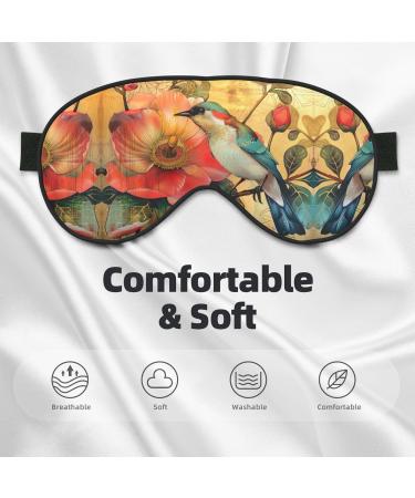 SSIMOO Flower and Bird Soft Sleep Eye Mask | Breathable Travel Eye Patch for Women | Perfect for Relaxation & Comfort - Buy Online on SooperMarket.com
