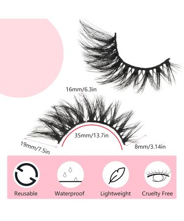 Lash Extension Kit - 10pcs Fluffy Wispy Fox Cat Eye & Volume Curly Strip Lashes for Natural Makeup & Cosplay | Lightweight Black Eyelashes - Buy Online on SooperMarket.com