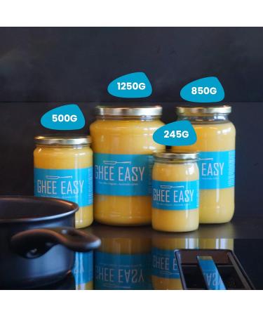 Ghee Easy 1250g Bio Ghee from Grass-Fed Cows - Highly Pure Authentic Ayurvedic Ghee Without Additives - Certified Organic & Biodynamic - Free from Lactose and Gluten - 100% European Plain Ghee 1250g - Buy Online on SooperMarket.com