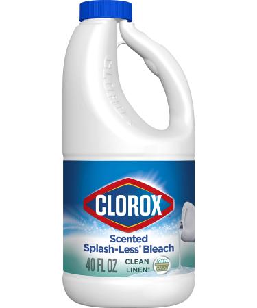 Clorox Splash-Less Bleach, Clean Linen, 40 Ounce Bottle (Package May Vary)
