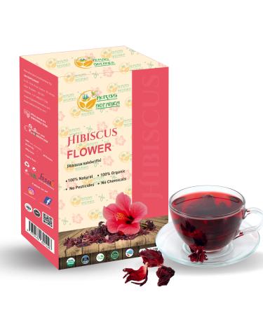 Herbs Botanica Hibiscus Flower Dried Organic For Tea Hair Growth Flor De Jamaica Organica Whole Full Flower Petals Cake Decoration & Cocktails 7.05 Oz / 200 Gms