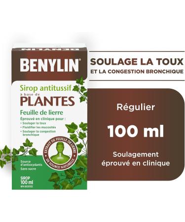 BENYLIN HERBAL Cough Syrup Ivy Leaf Herbal Decongestant Cold & Flu Relief Cough Suppressant Sugar Free Antioxidants 100-mL - Buy Online on SooperMarket.com