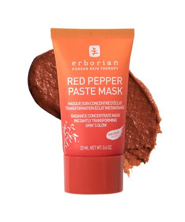 Erborian Red Pepper Paste Face Mask - Energizing & Radiance Boosting Facial Mask for Hydration & Glow with Vitamins C & E Antioxidants & Soothing Liquorice Extract - Korean Skin Therapy 0.6 oz