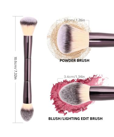 Soft Nylon Hair Contour Powder Brush & Highlighter - Double Ended Makeup Brush for Flawless Application | International Shipping - Buy Online on SooperMarket.com