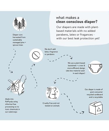 The Honest Company Clean Conscious Diapers | Plant-Based & Sustainable | Newborn Size 76 Count - Above It All + Pandas Club Box - Buy Online on SooperMarket.com