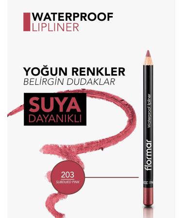 Flormar Waterproof Lipliner 203 Subdued Pink | Long-Lasting Lip Liner for Women - International Shipping Available - Buy Online on SooperMarket.com